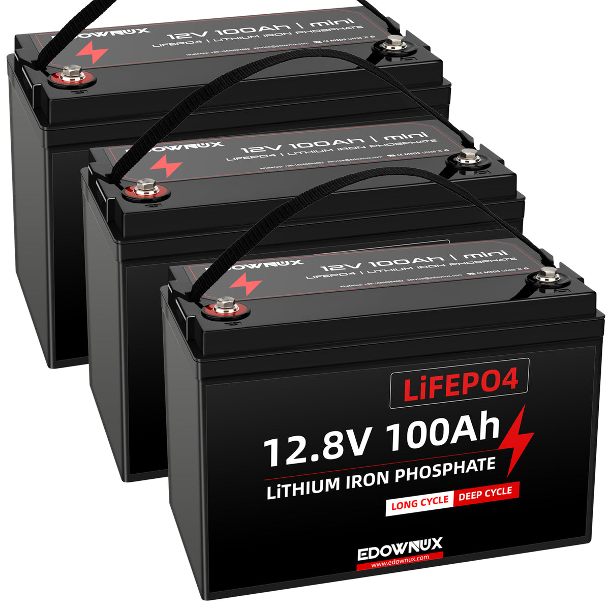 Edownux 12v 100Ah mini LIFEPO4 Battery BMS 100A 1280W, 100% Deep cycle 1280Wh